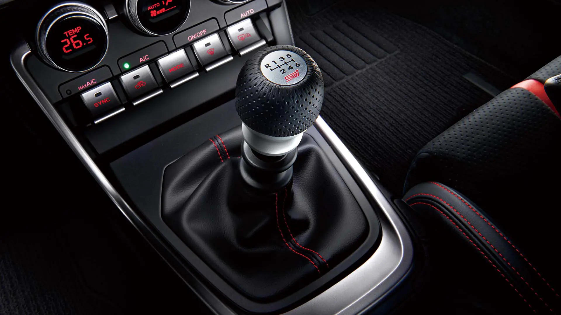 STI レザーシフトノブ 6MT※SUBARU純正保証対象