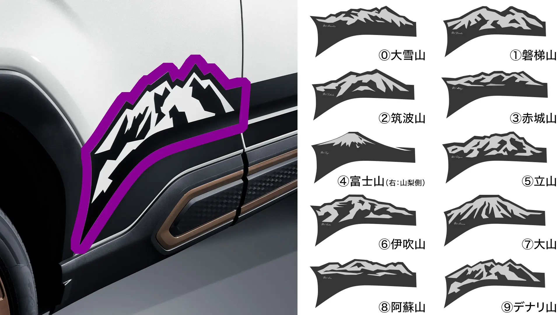 山デカール（ドアアンダー）