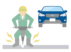 他に超音波を発するものが近くにある時。（ホーン、エンジン音、他車のソナー類、工事の騒音など）