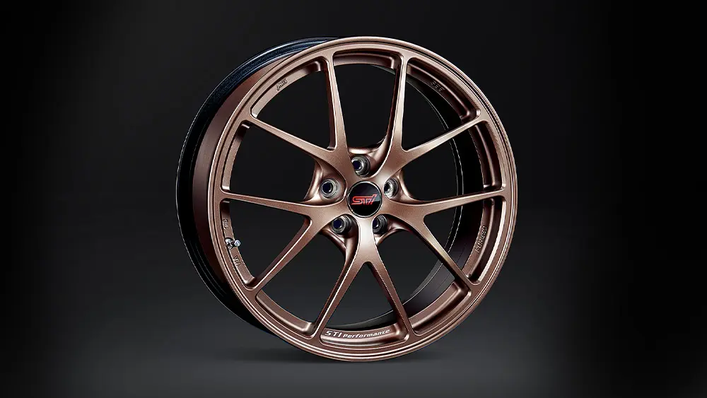 STI製BBS18インチ×7.5Jアルミホイール（マットブロンズ）［TYPE RA with Rear Spoiler］