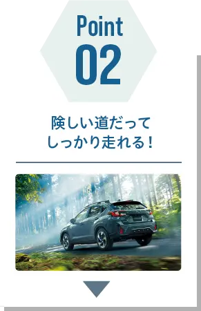 POINT 02 険しい道だってしっかり走れる！