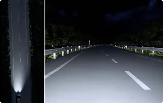 自動でハイビームに切り替えて明るい夜間視界を確保！