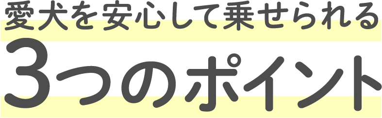 愛犬を安心して乗せられる3つのポイント