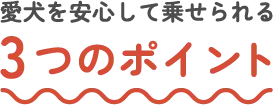 愛犬を安心して乗せられる3つのポイント