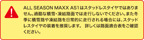 ALL SEASON MAXX AS1 路面適合表較