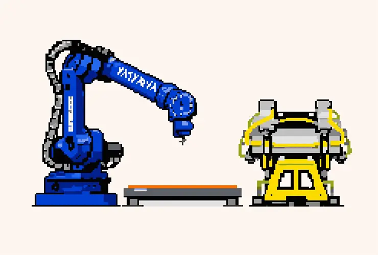 バッテリー組み立て工程のイラスト