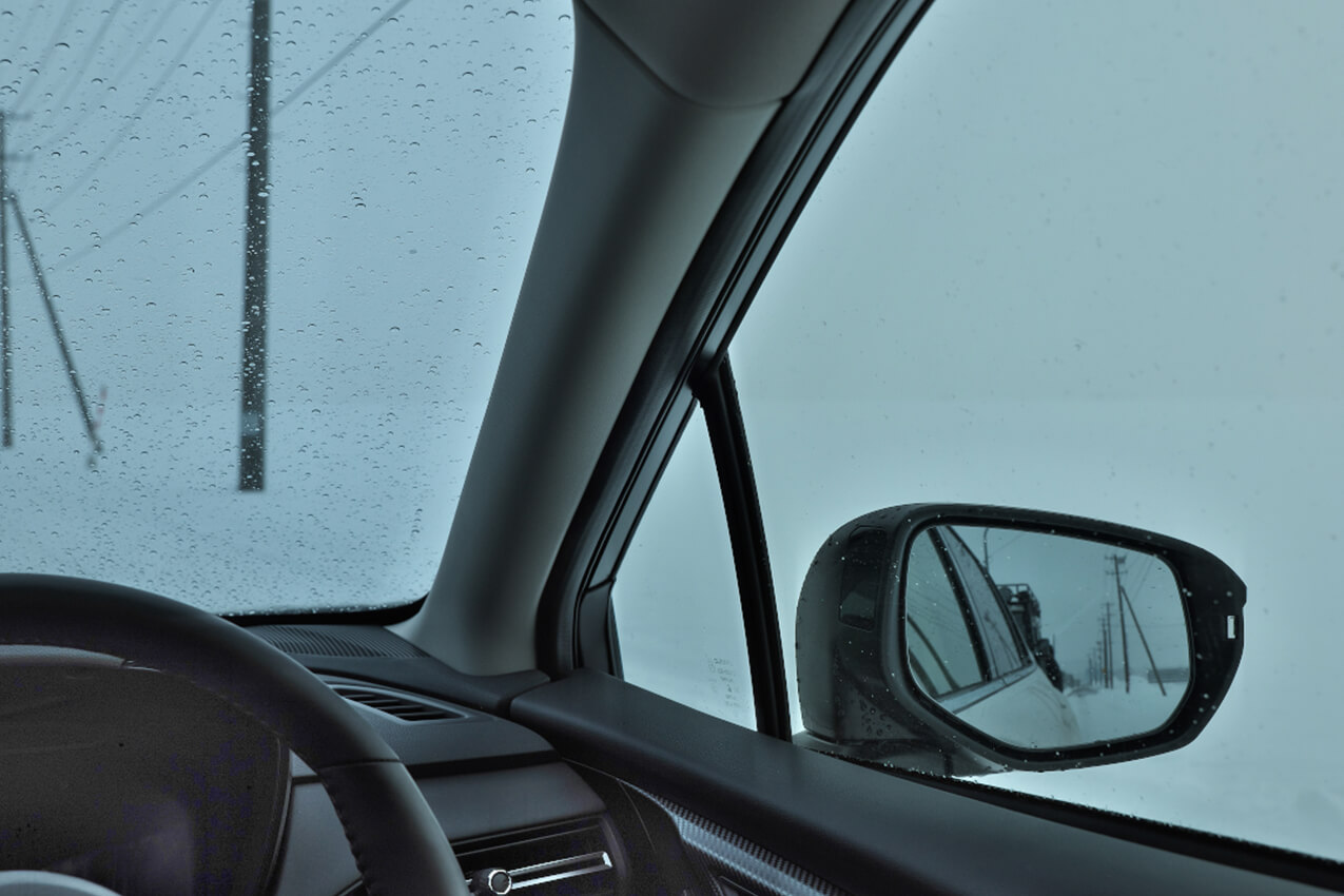 青森県 レヴォーグから雪一面の車外を眺める | SUBARU グランドツーリングNIPPON