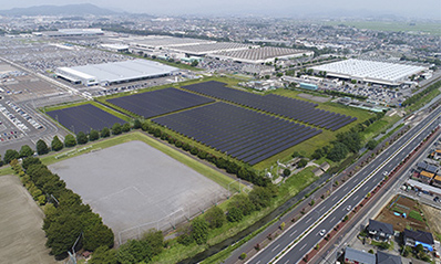 写真は大泉工場太陽光発電設備完成予想図
