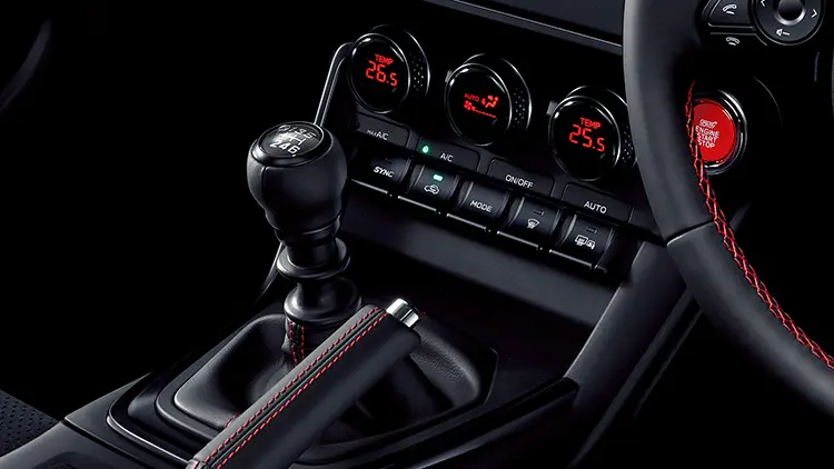 SUBARU BRZ STI Sport　シフト周り加飾（ダークキャストメタリック）、ヒーターコントロールダイヤル&スイッチ（ダークキャストメタリック塗装）