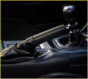 SUBARU BRZ Yellow Edition 本革巻ハンドブレーキレバー（高触感革、イエローステッチ）