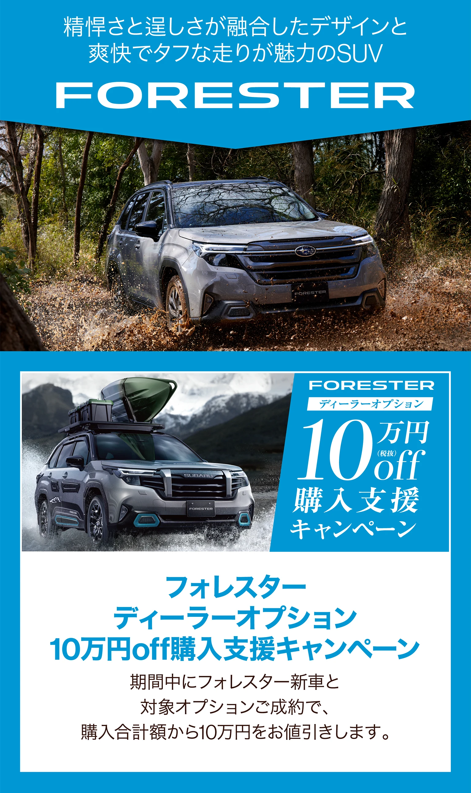 フォレスター ディーラーオプション10万円off購入支援キャンペーン