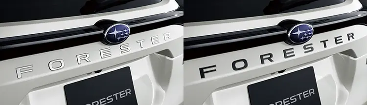 ブラックとシルバーが選べる、人気のFORESTERレターマーク。