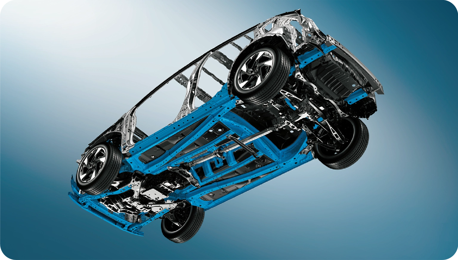 強固なボディで全方位からの衝突時にもしっかり備える イメージ