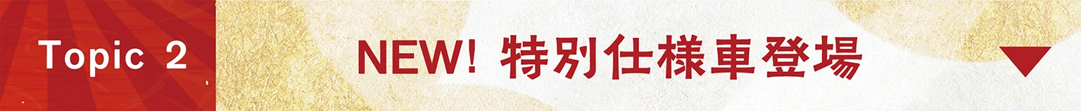 Topic２　NEW！特別仕様⾞登場
