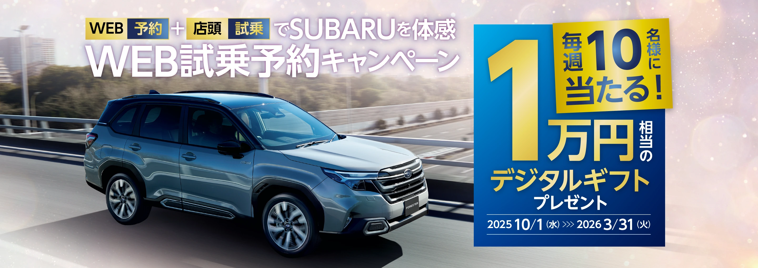 WEB予約＋店頭試乗でSUBARUを体感　WEB試乗予約キャンペーン イメージ