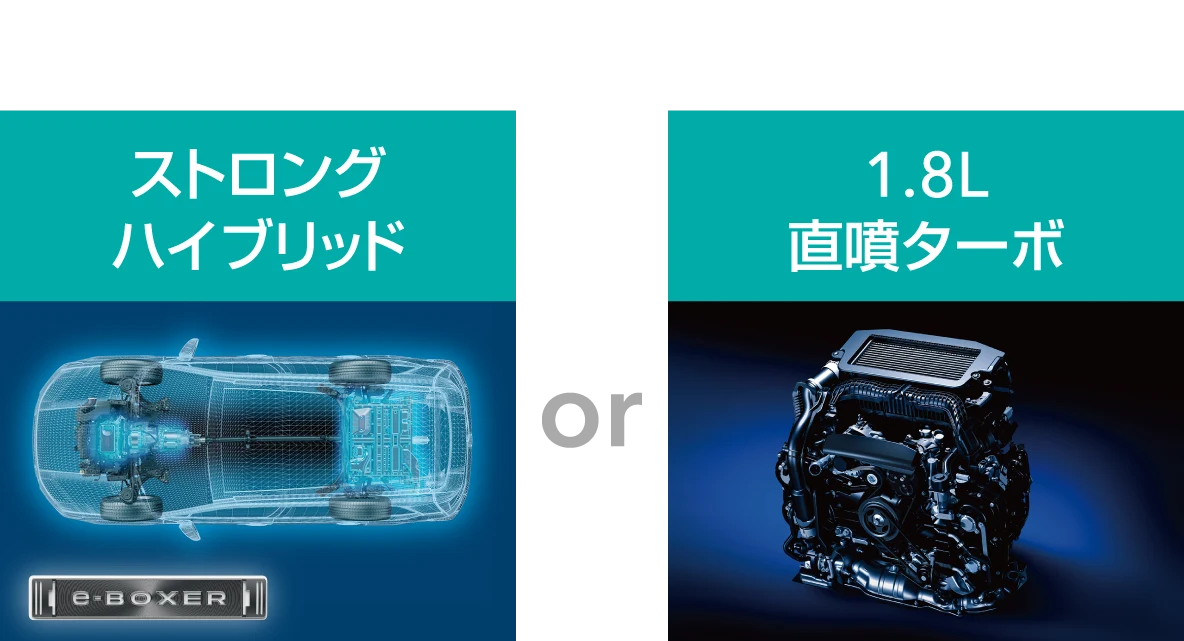 選べる2つのパワーユニット ストロングハイブリッド or 1.8L直噴ターボ