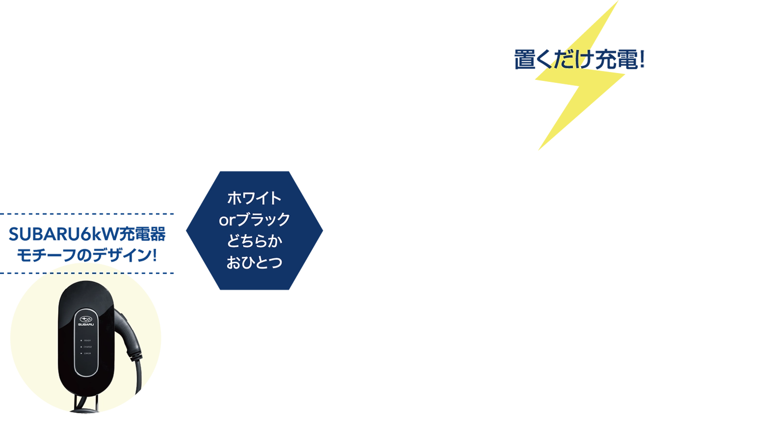 SUBARU6kW充電器モチーフのデザイン！ホワイトorブラックどちらかおひとつ