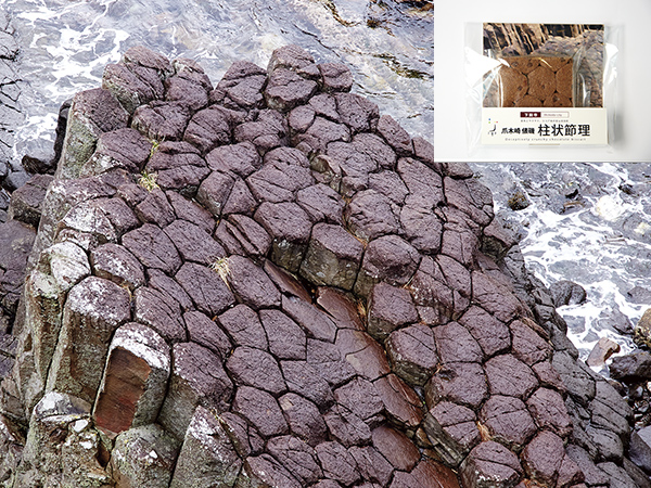 爪木崎の俵磯にある柱状節理は、マグマや溶岩が冷え固まるときに体積が縮んでできたもの。