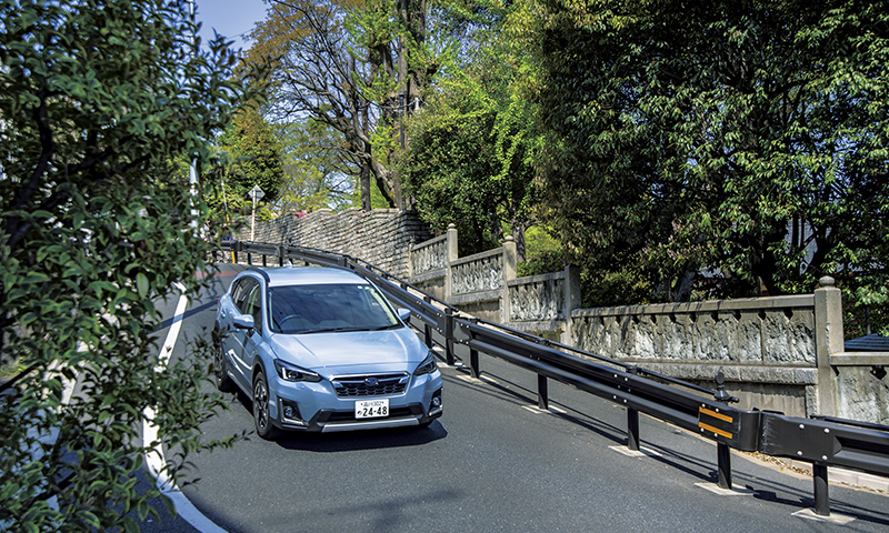 根津神社の石垣越しに境内の緑が映える新坂(S坂)。文京区内には全4カ所の新坂がある。