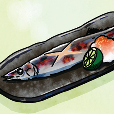 カートピア 秋刀魚の塩焼きのイラスト | SUBARU