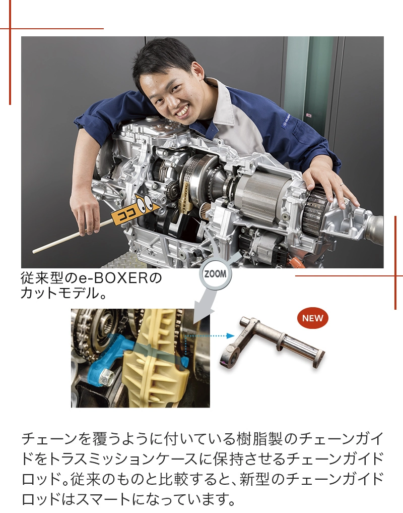 カートピア 従来型のe-BOXERのカットモデルとSUBARUの開発者 | SUBARU
