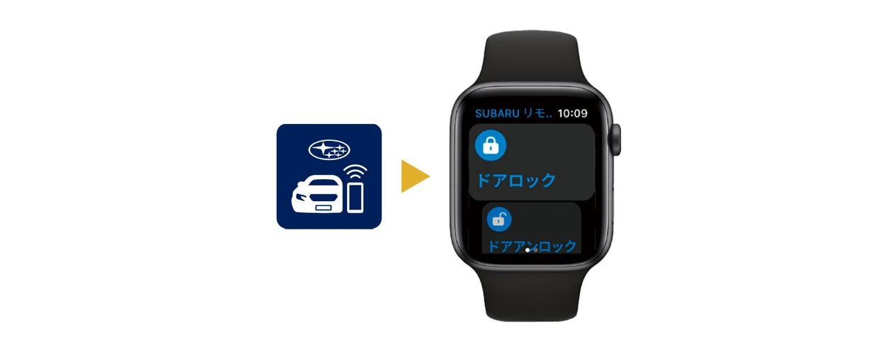 MySubaru Connect スマートウォッチに「SUBARUリモート」アプリをインストールするイメージ