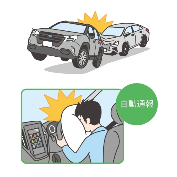 MySubaru Connect エアバッグが展開されるような衝突事故発生時のイメージ