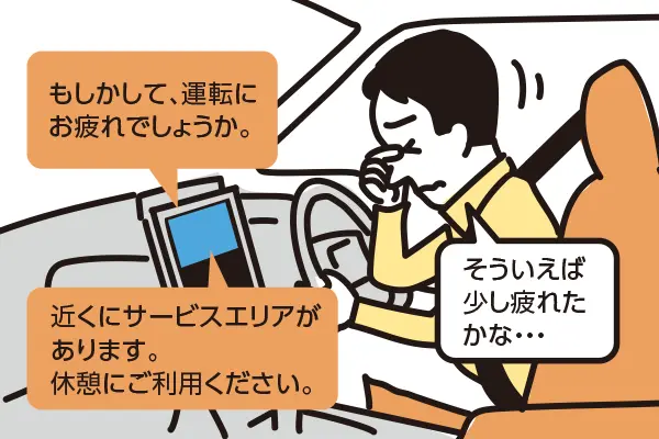 エージェント＋　集中力の乱れを察知してドライバーに注意喚起 イメージ