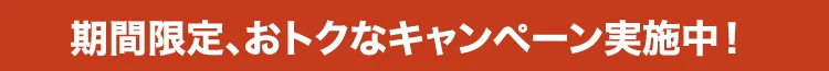 期間限定、おトクなキャンペーン実施中！