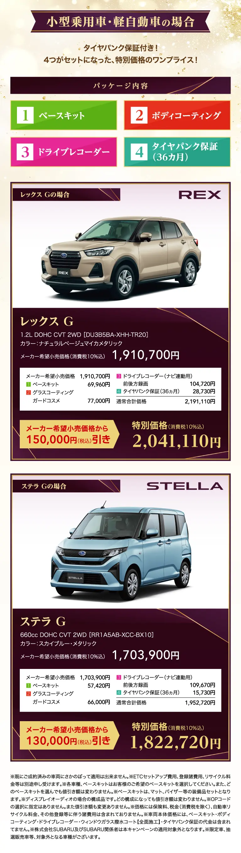 小型乗用車・軽自動車の場合