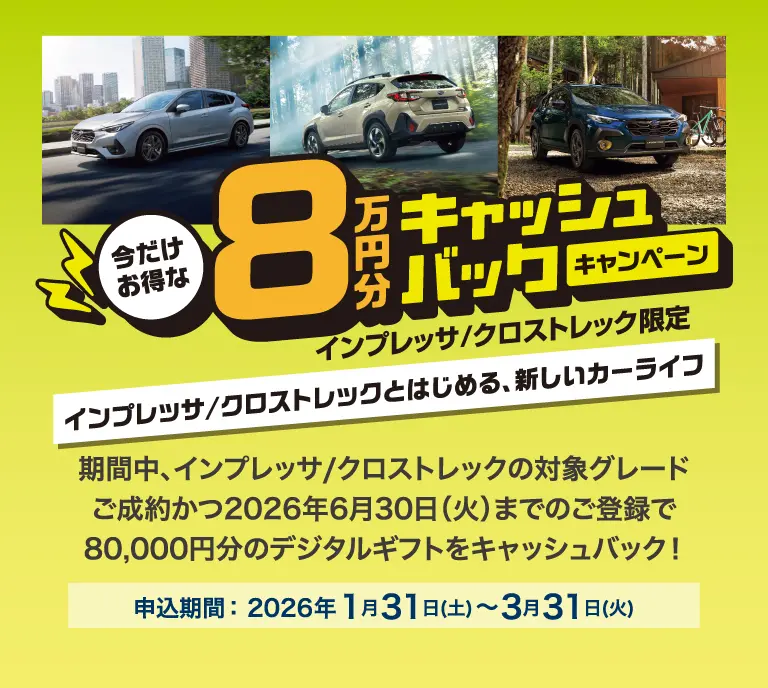 今だけお得な8万円分 キャッシュバックキャンペーン