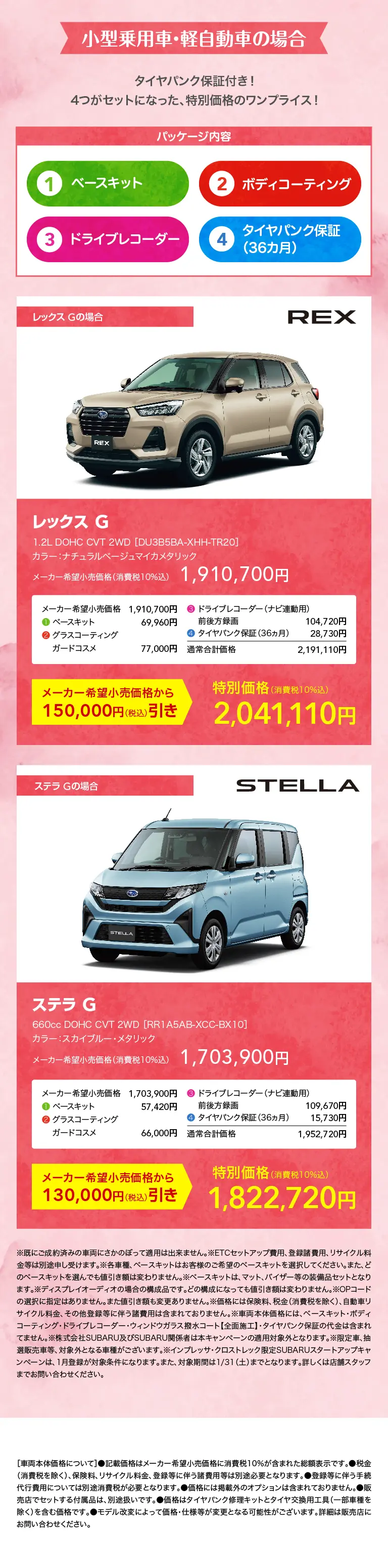 小型乗用車・軽自動車の場合