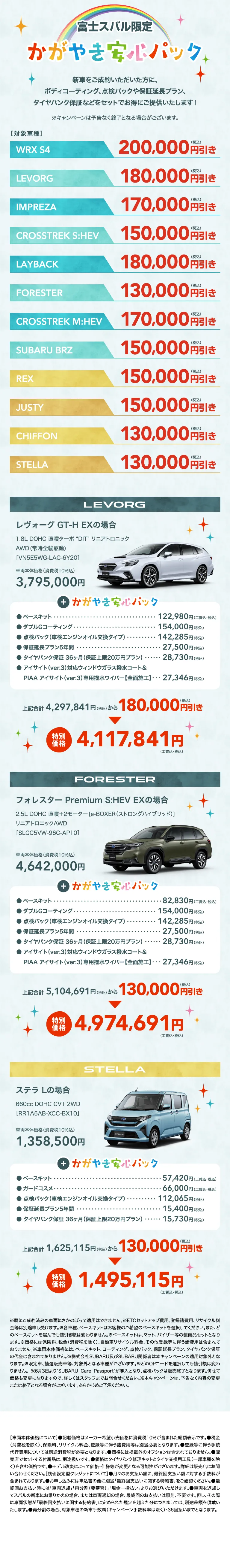 富士スバル限定 かがやき安心パック