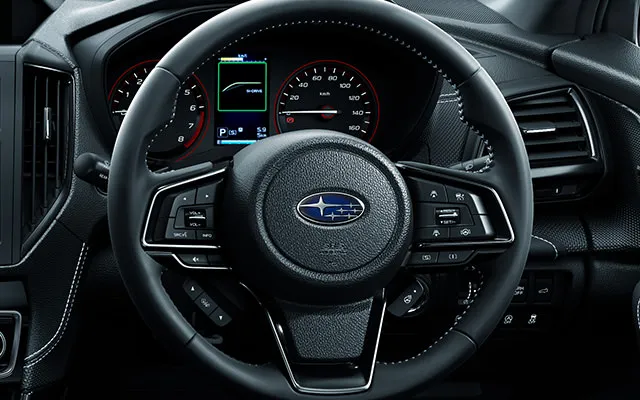 特別仕様車 フォレスター STI Sport Black Interior Selection 本革巻ステアリングホイール（シルバーステッチ、ブラックラスト加飾付、高触感革）