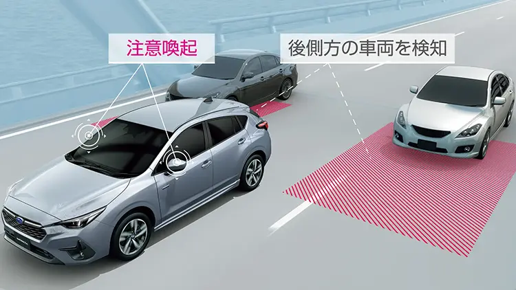スバルリヤビークルディテクション（後側方警戒支援システム）/エマージェンシーレーンキープアシスト