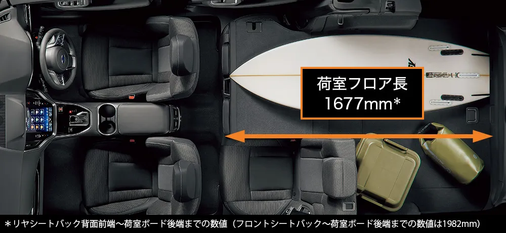 レガシィ アウトバック　シートアレンジ3名乗車時