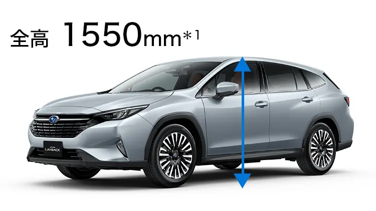 全高1550mm車体横からの図