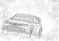 IMPREZA WRC 2008年 WRC参戦車のぬり絵