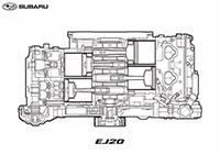 EJ20エンジン②のぬり絵