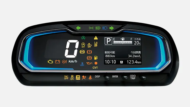 プレオプラス G　ルミネセントデジタルメーター（ブルーイルミネーション）