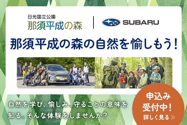 那須平成の森 x SUBARU 那須の自然を愉しもう！申し込み受付中！