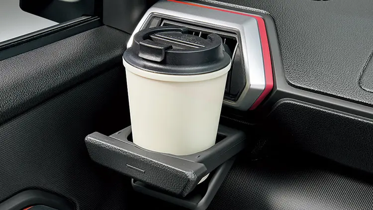 ワンプッシュ式オートオープンカップホルダー（運転席/助手席）