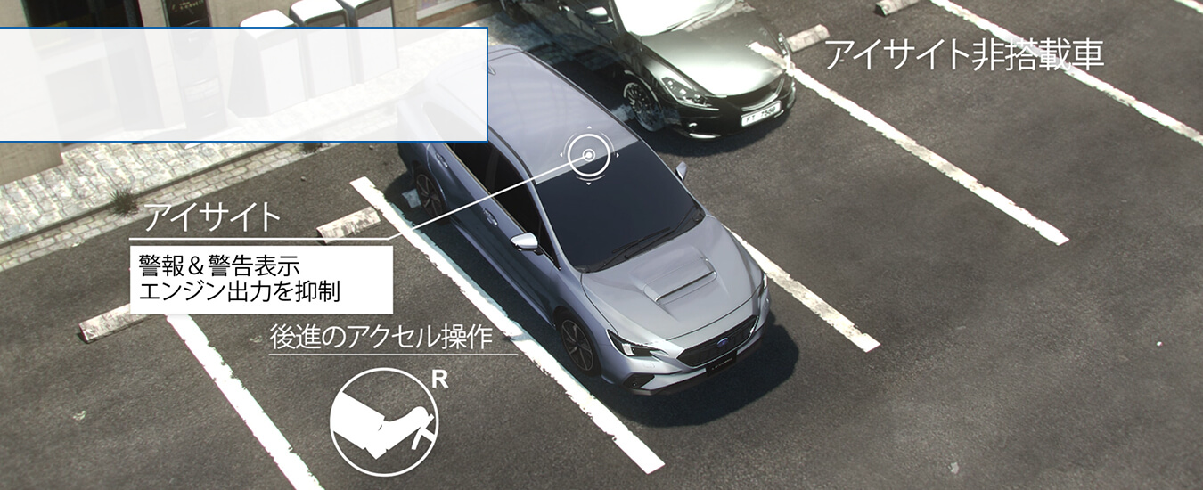 駐車場からの発信時の踏み間違いをサポートするSUBARUのアイサイト
