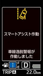 ステラ　車線逸脱警報機能 メーター内表示