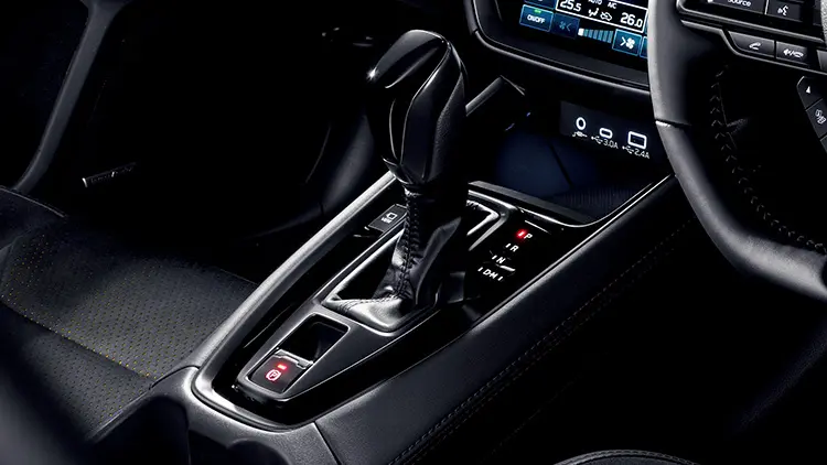 WRX S4 STI Sport R-Black Limited Ⅱ　センタートレイ加飾［ダークキャストメタリック、ブラック表皮巻（レッドステッチ）］